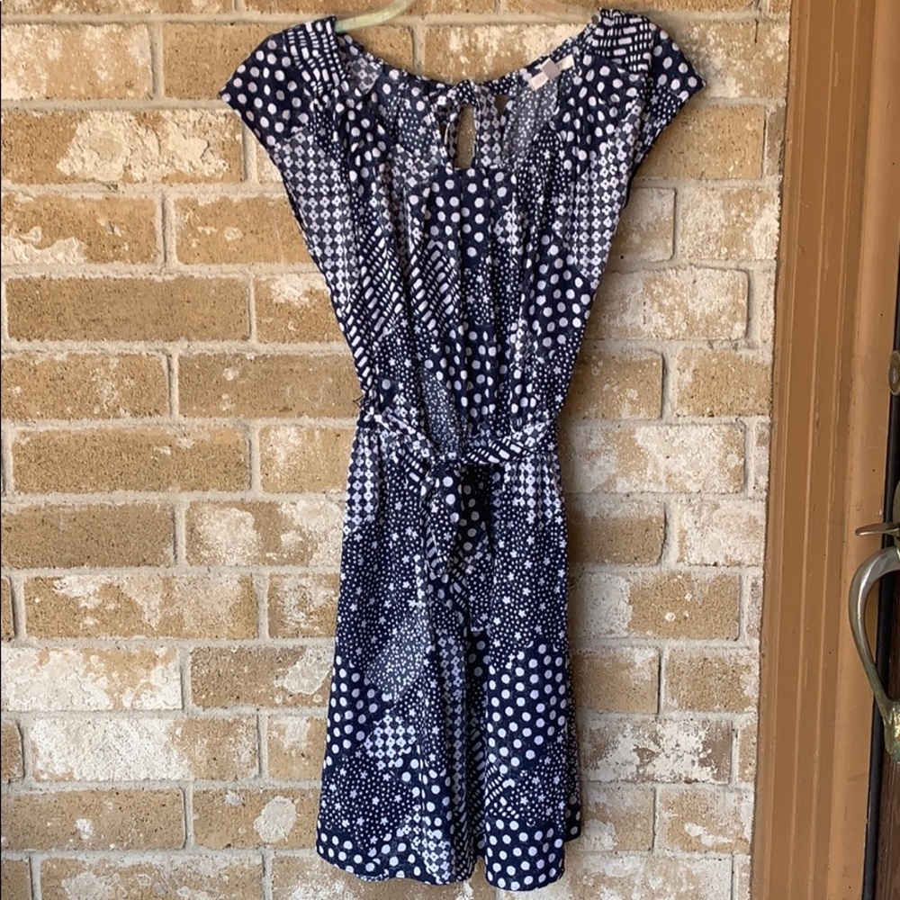 Navy and white quilt Lauren Conrad dress